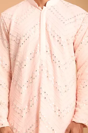 Pink Georgette Kurta Pyjama Set