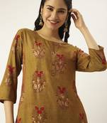women's round neck solid green straight kurta and palazzos