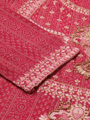 women's round neck ethnic motifs ajrakh pink straight kurta and trouser 3