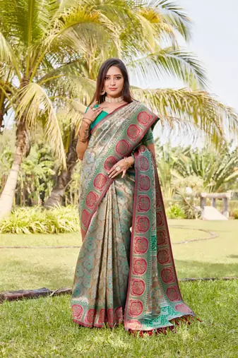 Boutique collection kanjivaram soft silk saree with unstitched blouse