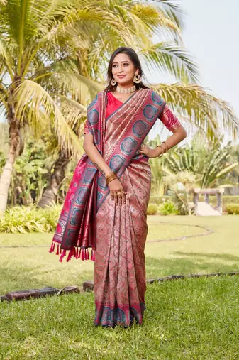 Boutique collection kanjivaram soft silk saree with unstitched blouse