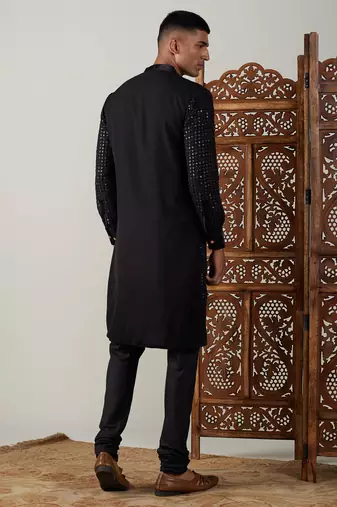 Black Georgette Kurta Pyjama Set
