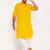 Mustard And White Cotton Blend Kurta Pyjama Set