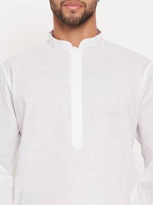 White Cotton Kurta Pyjama Set 4