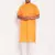 Orange And White Cotton Kurta Pyjama Set