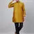 Mustard And Black Cotton Blend Kurta Pyjama Set