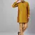 Mustard And Rose Gold Cotton Blend Kurta Pyjama Set