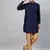 Navy Blue And Rose Gold Cotton Blend Kurta Pyjama Set
