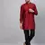 Maroon And Black Cotton Blend Kurta Pyjama Set