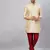 Gold And Maroon Cotton Blend Kurta Pyjama Set