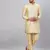Gold And Gold Cotton Blend Kurta Pyjama Set