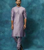 Purple Viscose Kurta Pyjama Set