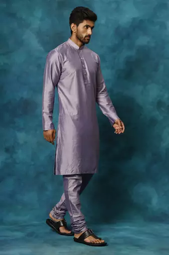 Purple Viscose Kurta Pyjama Set