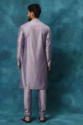 Purple Viscose Kurta Pyjama Set