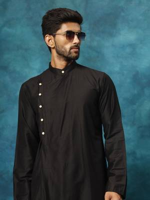 Cream Viscose Blend Kurta Pyjama Set 4