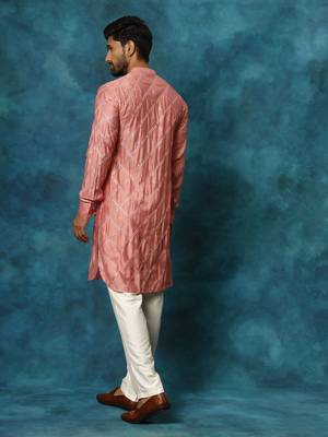 Onion Pink Viscose Kurta Pyjama Set 3