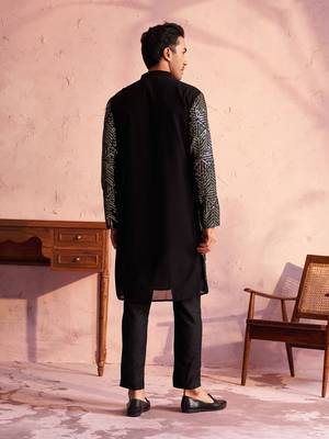 Black Georgette Kurta Pyjama Set 3