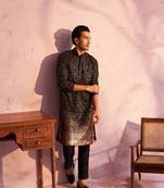 Black Georgette Kurta Pyjama Set