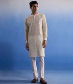 Cream Cotton Kurta Pyjama Set