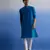 Men'S Aqua And White Pure Cotton Kurta Pyjama Set
