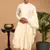 Cream Viscose Blend Kurta Pyjama Set With Dupatta