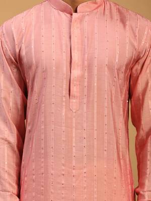 Purple And Cream Cotton Blend Kurta, Pyjama & Dupatta Set 4