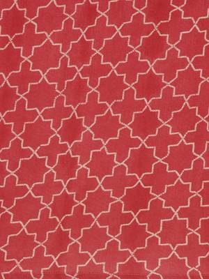 women's round neck geometric coral straight kurta and palazzos with dupatta 5