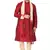 maroon silk blend kurta, pyjama & dupatta set
