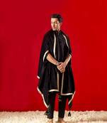 Men'S Black Viscose Kurta, Pyjama & Dupatta Set