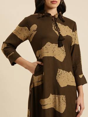 women's shirt collar animal olive straight kurta and patiala 5