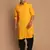 Mustard And Black Cotton Blend Pathani Kurta Set