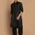 Black Cotton Blend Pathani Kurta Set