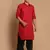 Maroon And Black Cotton Blend Pathani Kurta Set
