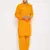 Men'S Mustard Cotton Blend Pathani Kurta Set