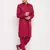 Men'S Maroon Cotton Blend Pathani Kurta Set