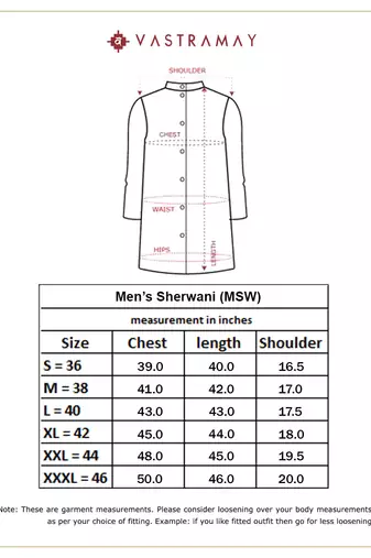 Men'S Black Cotton Blend Sherwani Only Top