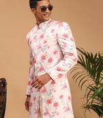 Men'S Multicolor Base Pink - Sherwani Only Top