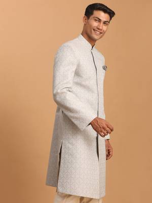 Men'S Grey Sherwani Only Top 2