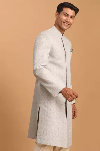 Men'S Grey Sherwani Only Top