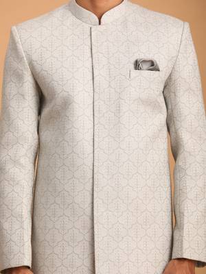 Men'S Grey Sherwani Only Top 4