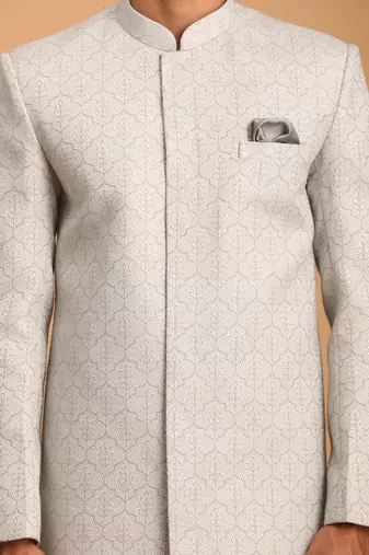 Men'S Grey Sherwani Only Top