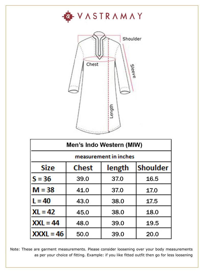 Vastramay men's mint green georgette sherwani only top