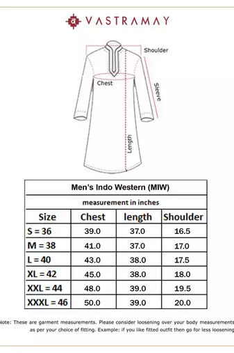 Men'S Cream Georgette Sherwani Only Top