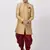 Beige Silk Blend Sherwani Set