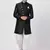 Black Silk Blend Sherwani Set