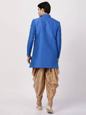  blue silk blend sherwani set 4
