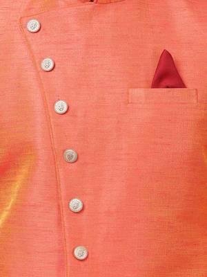 Orange Silk Blend Sherwani Set 3