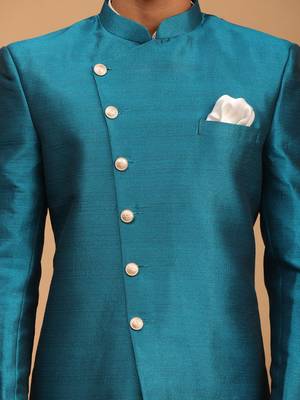 Men'S Cream And Green Viscose Ethnic Combo Set 4