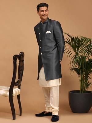 Cream And Grey Viscose Ethnic Combo Set 2