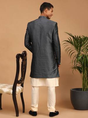 Cream And Grey Viscose Ethnic Combo Set 3
